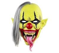 Qchomee Masque Halloween Adultes Masque Terrifiant de Clown Vert Realiste Masques de Clown Tueur Effrayant Masques de Démon Diable Accessoires Costume d'Halloween pour Halloween Cosplay Déguisement