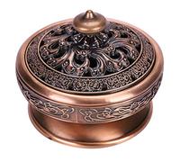 QCHOMEE Petit Encensoir Brûle Encens Lotus Bouddha Porte-encens Bronze Vintage Brûleur d'encens Charbon Poêle Luxe Support Encens Métal Décoratio Maison Bureau pour Encenser Bton Cône Bobine Encens
