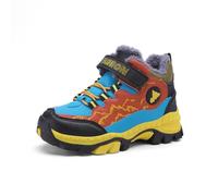 Qciplr Enfant Bottes d'hiverBottes de NeigeChaude Bottes Neige Antidérapantes Montagne Trekking ChaussuresChaussures de Plein Orange 30EU