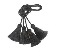 QCKNKMGG Embrasses pour Rideaux Attache Corde for Rideau 1 Paire Polyester Multicolore 37,5 cm(Black Grey)