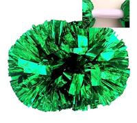 QCKNKMGG Pompons de Danse et de Cheerleading, Pom Poms Cheerleading Manche Long Multicolore 35cm 2 pcs(Green)