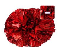QCKNKMGG Pompons de Danse et de Cheerleading, Pom Poms Cheerleading Manche Long Multicolore 35cm 2 pcs(Red)