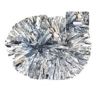 QCKNKMGG Pompons de Danse et de Cheerleading, Pom Poms Cheerleading Manche Long Multicolore 35cm 2 pcs(Silver)