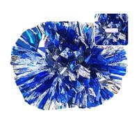 QCKNKMGG Pompons de Danse et de Cheerleading, Pom Poms Cheerleading Manche Long Multicolore 35cm 2 pcs(Blue Silver)
