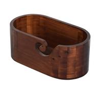 QCKNKMGG Support à pelote en Bois, Bol de Fil Ovale en Bois avec Trous sculptés for Tricoter des écheveaux au Crochet, Taille 28.5x15.5x12cm