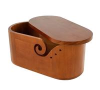 QCKNKMGG Support à pelote en Bois, Bol Ovale en Fil de Bois Noyer Noir 28x15x13,2 cm