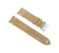 QCKNKMGG Une montre rétro-matte avec une peau de crâne, Bracelet de montre de rechange en cuir suédé multicolore avec boucle ardillon, 18 mm, 20 mm, 22 mm, 24 mm, avec outil(Khaki-white Line-24mm)