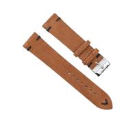 QCKNKMGG Une montre rétro-matte avec une peau de crâne, Bracelet de montre de rechange en cuir suédé multicolore avec boucle ardillon, 18 mm, 20 mm, 22 mm, 24 mm, avec outil(Brown-black Line-20mm)