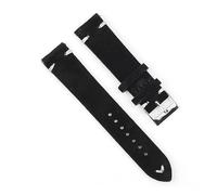 QCKNKMGG Une montre rétro-matte avec une peau de crâne, Bracelet de montre de rechange en cuir suédé multicolore avec boucle ardillon, 18 mm, 20 mm, 22 mm, 24 mm, avec outil(Black-white Line-20mm)