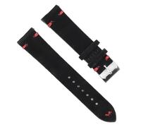 QCKNKMGG Une montre rétro-matte avec une peau de crâne, Bracelet de montre de rechange rétro en daim, boucle en acier inoxydable, multicolore, plusieurs tailles(Black-red,24mm)