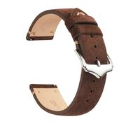 QCKNKMGG Une montre rétro-matte avec une peau de crâne, Bracelet de montre en cuir suédé à dégagement rapide for homme et femme, multicolore, 18 mm, 20 mm, 22 mm(Dark brown,18mm)