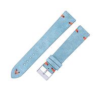 QCKNKMGG Une montre rétro-matte avec une peau de crâne, Bracelet de montre en cuir suédé cousu main à dégagement rapide 18 mm/20 mm multicolore(22mm,Sky blue 1)