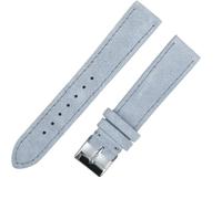 QCKNKMGG Une montre rétro-matte avec une peau de crâne, Bracelet de montre en cuir véritable suédé 18 mm/20 mm/22 mm, boucle multicolore en acier inoxydable, unisexe(Light blue,18mm)