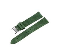 QCKNKMGG Une montre rétro-matte avec une peau de crâne, Bracelet de montre universel en cuir suédé 18/20/22 mm, boucle en acier inoxydable, multicolore, unisexe(Dark green,22mm)