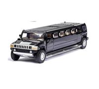 qcmaw Modèle réduit de Voiture à Exposer 1:32 for H2 Allonger Métal Modèle de Voiture Moulé sous Pression en Alliage Pull Back Véhicule Mémorial Artisanat Idéal pour la décoration(Black)