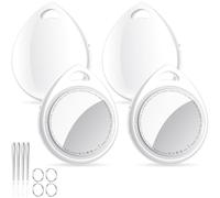 QCOQ® Air Tags 4 Pack Blanc, Traceur d’Objets Bluetooth avec Pile Remplaçable, Compatible avec l’Application Localiser d’Apple (iOS Uniquement), Balise Anti-Perte pour Portefeuille, Valise et Sac