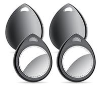 QCOQ® Air Tags Lot de 4 Noir 2026, Traceur Bluetooth Anti-Perte avec Batterie Remplaçable, Compatible avec l’App Localiser (iOS), Balise Intelligente pour Clés, Sacs, Bagages et Portefeuilles