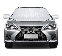 QcoQce Pare Brise Soleil, Voiture Couverture Pare-Brise Magnétique Couverture Repliable avec couvercles de Miroir,Universelle pour Bache Voiture (S:02)