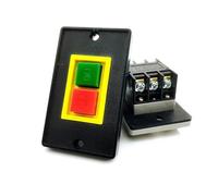 Qcs1 AC 220 / 380V 2kW 10A, interrupteur de commande de moteur de perceuse d'établi, bouton de démarrage et d'arrêt, 6 bornes à vis, 1 pièce(QCS1 Small)