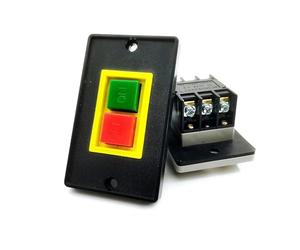 Qcs1 AC 220 / 380V 2kW 10A, interrupteur de commande de moteur de perceuse d'établi, bouton de démarrage et d'arrêt, 6 bornes à vis, 1 pièce(QCS1 Large)