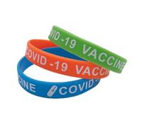 QCSTORE Bracelets en Silicone Vaccinés Confortables et Imperméables 24 Pièces Bracelets Covid 19 pour les Supporters et les Personnes Vaccinées (Couleur aléatoire)