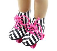 QCSTORE Chaussures de Patin à roulettes pour Poupée de 18 Pouces (Rayures | Léger, facile à porter, finition soignée, styles colorés