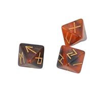 QCSTORE Dés Rune à 8 Faces, Ensemble de 3 Pièces de Divination D'astrologie Multicolore pour des Informations Personnelles en Acrylique (Or Noir)