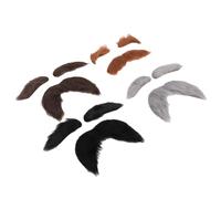 QCSTORE Ensemble de Fausses Moustaches et Sourcils Autocollants Old Man pour Maquillage Cosplay, Fête de Festival, Look Réaliste, pour Adultes et Enfants, 4 Options de Couleurs (4 pièces)