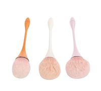 QCSTORE Ensemble de Pinceaux Professionnels pour Poussière D'ongles, Brosse de Nettoyage en Acrylique Doux pour Poudre de Nettoyage, Blush, pour Salon de Nail Art et Usage Domestique (Ensemble 3