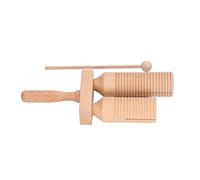 QCSTORE Instrument de Musique éducatif Guiro à Percussion en Bois pour Enfants de Plus de 1 an, Peinture écologique, Cylindre de 4,2 X 4,2 Cm, pour Développer Le Rythme et L'imagination, Matériau en