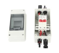 QCSTORE Interrupteur de Déconnexion Solaire DC avec Boîtier de Combinaison étanche IP65 pour Applications D'énergie Photovoltaïque, Protection de Circuit, Polycarbonate, 1 unité (20A)