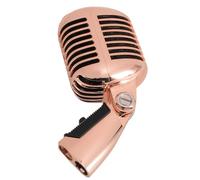 QCSTORE Microphone dynamique vintage avec aspect rétro classique pour les spectacles de chant professionnels dans les studios et les événements (or rose)