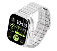 QCSTORE Montre Connectée 2 en 1, écouteurs Bluetooth, écran Tactile HD, Moniteur d'activité Physique, pour Activités Sportives, pour Hommes et Femmes (Acier argenté)
