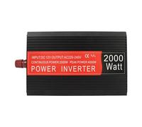 QCSTORE Onduleur à Double Usage 2000 W avec Indicateur de Travail pour Véhicules et Maison en Alliage D'aluminium DC12 V à AC 110 V 220 pour Voiture et Maison