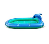 QCSTORE Piscine gonflable en PVC durable et en forme de dauphin pour bébé, jouet d'eau pour extérieur (bleu)