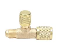 QCSTORE Valve de Charge de Réfrigérant 1/4SAE, Conception en Laiton Durable, évacue L'excès D'air pour R22 R12 R134, Outil D'installation Facile