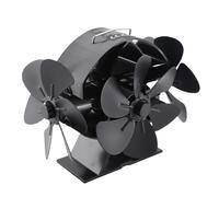 QCSTORE Ventilateur de Poêle à 18 Pales alimenté par la Chaleur, Fait Circuler Efficacement L'air pour les Poêles à Bois avec Couvercle de Protection pour Cheminée Domestique, Aluminium