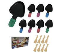 QcuGvy 8PCS Poelon Raclette Triangulaire 18x10cm Revêtement Antiadhésif mini Poelon Raclette avec Matériau épaissi avec 8 Pelles en Bois Naturel pour Omelette au Fromage Fondu (8Pcs Multicolore)
