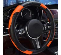 QCWDM Housse de Volant pour Fiat Abarth 500 Assetto Corse, Accessoires d'intérieur Auto antidérapants et Respirants,Orange