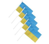 Qcwwy 10 Sets Hand Tend Small Mini Ukraine Flag, Mini Lightweight Ukraine Handheld Flag Flag Flag Decorations Supplies for Défilés, du Monde, événements du Festival, Festival