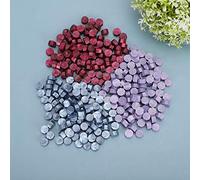 Qcwwy 100 Pièces par Sac 3 Pièces Perles de Cire à Cacheter Rétro Bronzage Tampon de Cire Matériaux Artisanaux de Adhésive Fine avec Couleur Vive pour Invitations de Mariage Cadeaux d'anniversaire