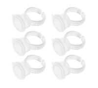Qcwwy 100pcs Tasses à Récipient à Anneau à Encre Transparente avec Couvercle pour Extensions de Cils Lash Glue Pigments de Maquillage Permanent Tatouage du Support d'Encre Anneaux Usure sur les