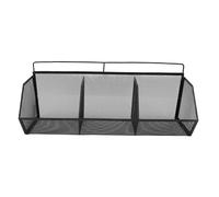Qcwwy 3 Grilles Panier de Rangement Métal Panier de Fil Suspendu 3 Mur Grille Mall Bouchet Organisateur Rangement d'ouverture Inclinée pour Le Stockage Fruits Livres Toilette (Black)