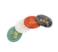 Qcwwy 4Pcs Reiki Balancing Stones Ornements Cristaux de Guérison Gravés avec des Éléments Assortis Symboles pour la Méditation Chakra Équilibrage Purification de l'Énergie 4Pcs Reiki Balancing Stones