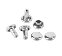 Qcwwy 500 Ensembles de Rivets à Double Capuchon, en Acier Inoxydable, Goujons Métalliques Tubulaires 5x5mm pour l'artisanat du Cuir, Adaptés aux Vêtements, Sacs, Colliers