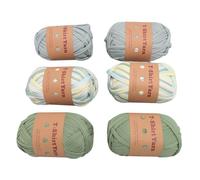 Qcwwy 6 Pack Fil de T Shirt en Polyester, Laine à Tricoter Super Doux