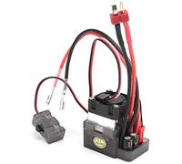 Qcwwy 600A Balais ESC 2-4S LiPo, 5.6V 3A BEC Ventilateur de Refroidissement | Inversion continue 320A, arrêt par surtension, 6-12 cellules NiMH, contrôleur de bateau camion 1/10 RC