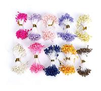 Qcwwy 900 Pcs Fleur Étamine, 3mm Double Têtes À La Main Fleurs Pollens Étamines Fleur Artificielle Étamine Pistil Décoration De Mariage