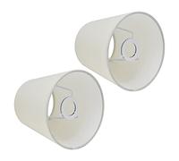 Qcwwy Abat-jour en Tissu Blanc, Texture Soyeuse pour Ampoules E14, avec Installation Facile pour Lampe Murale de Lustre de Table 4,4 X 6,0 X 5,5 Pouces (PX17)