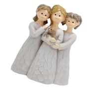 Qcwwy Accessoires de Bureau de Statue de Sœurs d'ange pour Le Mémorial de l'amitié avec Un Design Moderne Simple Décor de Bureau à Domicile 6,5 X 3 X 8 Cm Figurine Décorative en Résine de Statue de